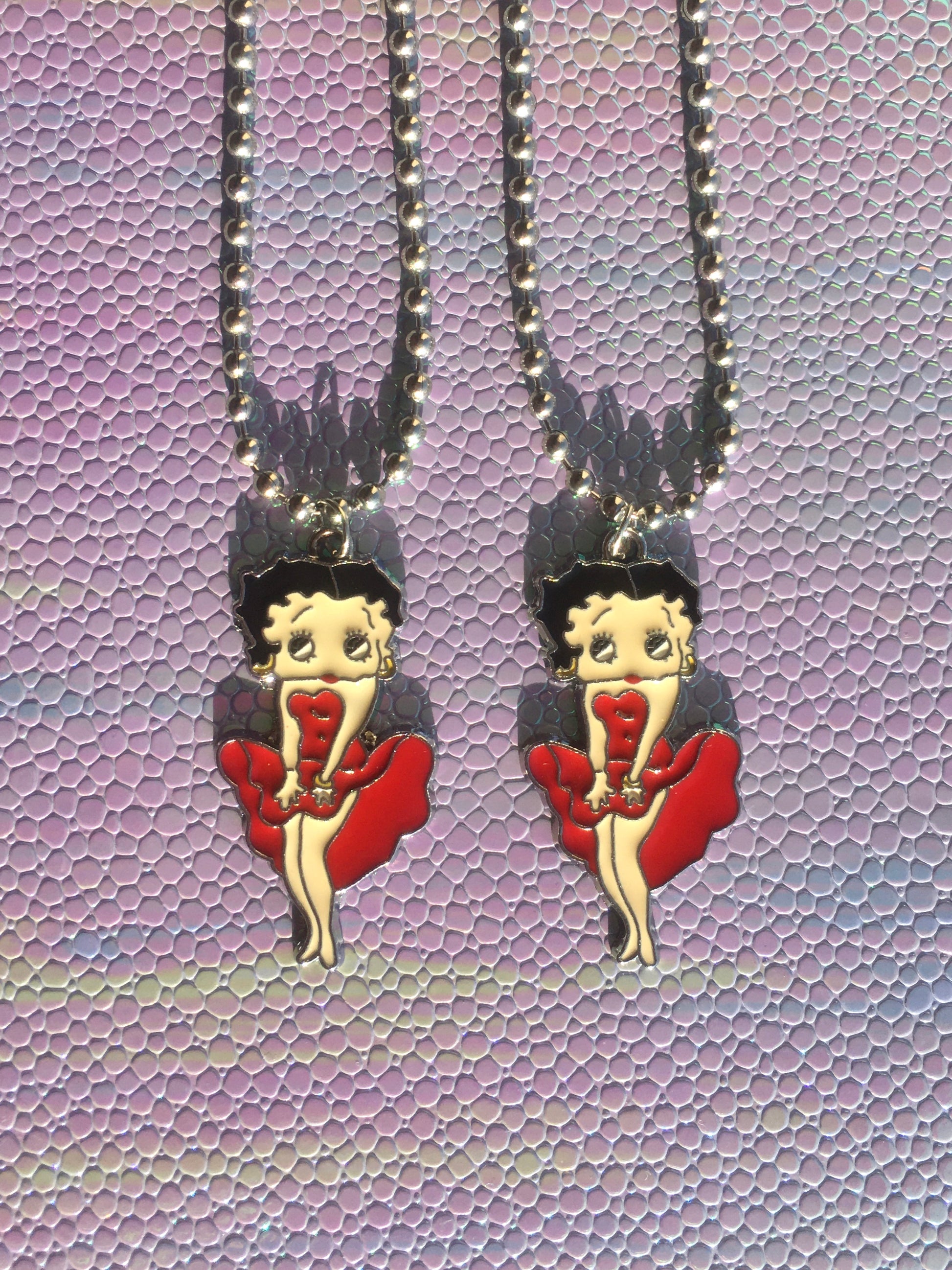 Black chain Betty Boop necklace pop culture Hollywood classic